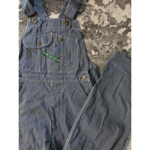 Key Imperial Denim Bib Overalls Blue White Pinstripe 38x28 Unisex